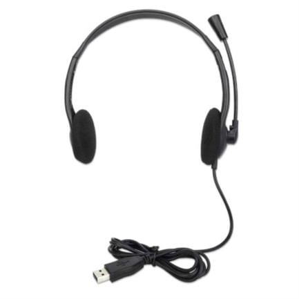 Audífonos Manhattan Estéreo Microfóno Ajustable USB Color Negro