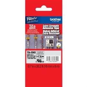 Cinta Brother Tzes941 Laminada Texto Negro Fondo Plata Mate 18Mmx8M Boccinad112