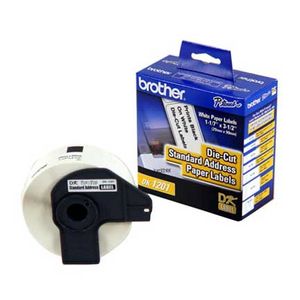 Etiquetas Brother Dk1201 Precortadas Texto Negro Sobre Cinta Blanca 29Mmx90.3Mm 400 Etiquetas P/Equipos Ql Bocetiab001