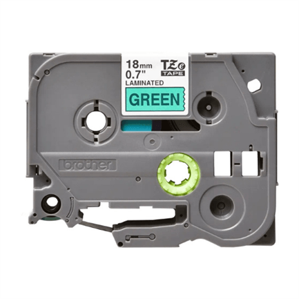 CINTA BROTHER TZ-741 NEGRO/VERDE 18MM PT300/310B/330/530