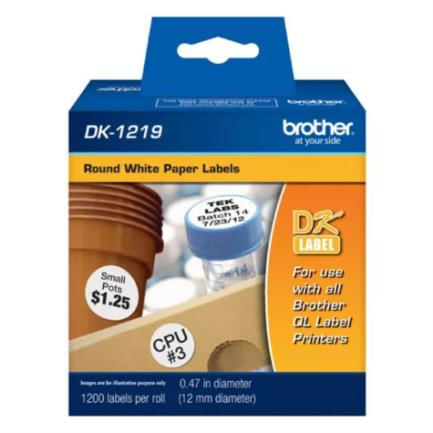 ETIQUETA BROTHER PRECORTADA 12MM BLANCA 1200 PIEZAS