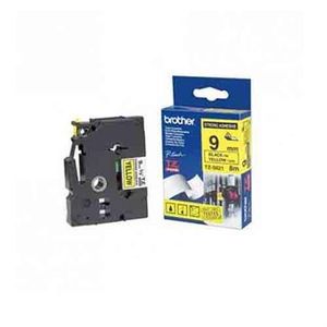 Cinta Brother Tzs621 Laminada Súper Adhesiva Texto Negro Fondo Amarillo 9Mmx8M Boccinad097