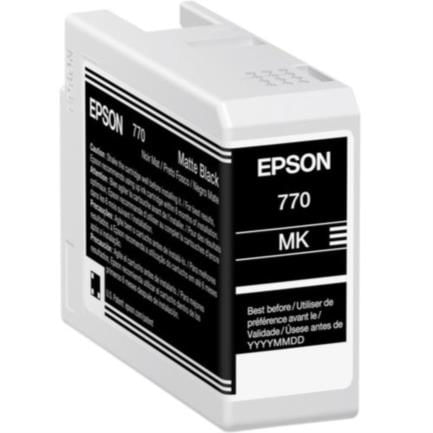 Tinta Epson UltraChrome PRO10 T770 25ml Color Negro Mate