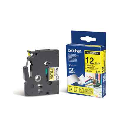 CINTA BROTHER LAMINADA AMARILLO/NEGRO 05 PULGADAS
