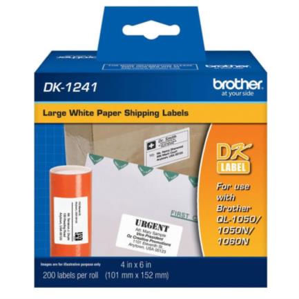 ETIQUETA BROTHER PRECORTADA 101MM X 152MM BLANCA 200 PIEZAS