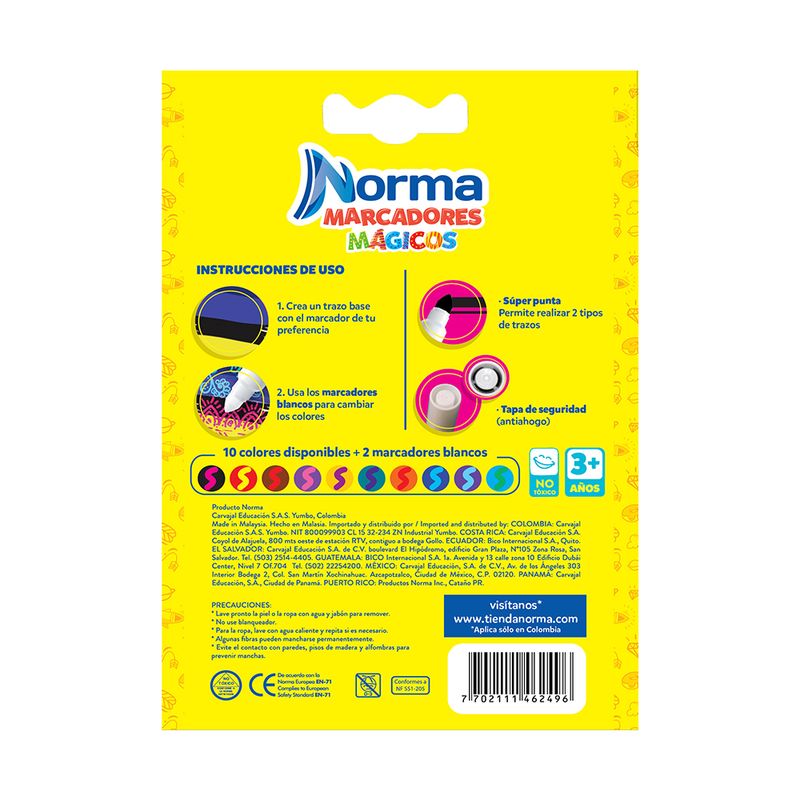 MARCADOR MAGICOS C/12 NORMA