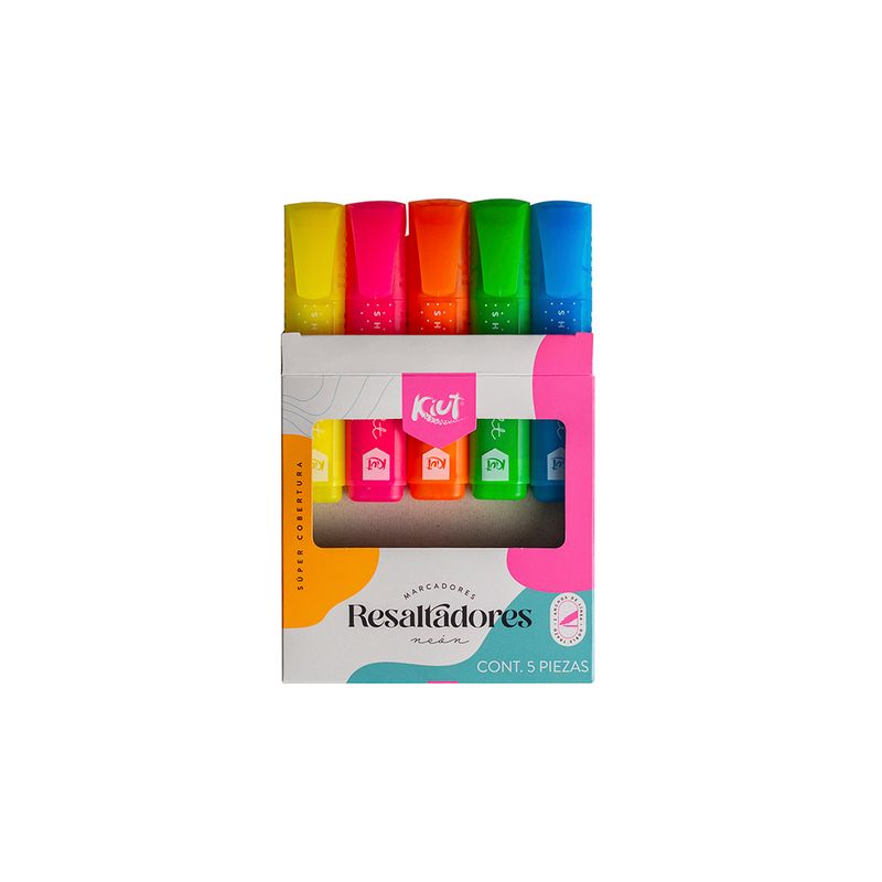 MARCADOR RESALTADOR NEON C/5 KIUT