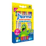 MARCADOR LAVABLE DOBLE PUNTA C/10 NORMA