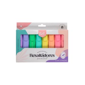 Marcador Resaltador Pastel C/8 Kiut 557227