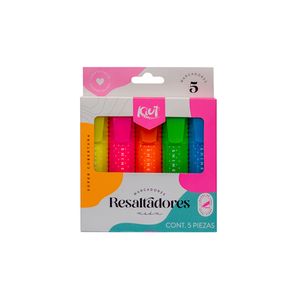 Marcador Resaltador Neon C/5 Kiut 557225