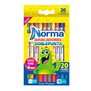Marcador Lavable Doble Punta C/10 Norma 544612