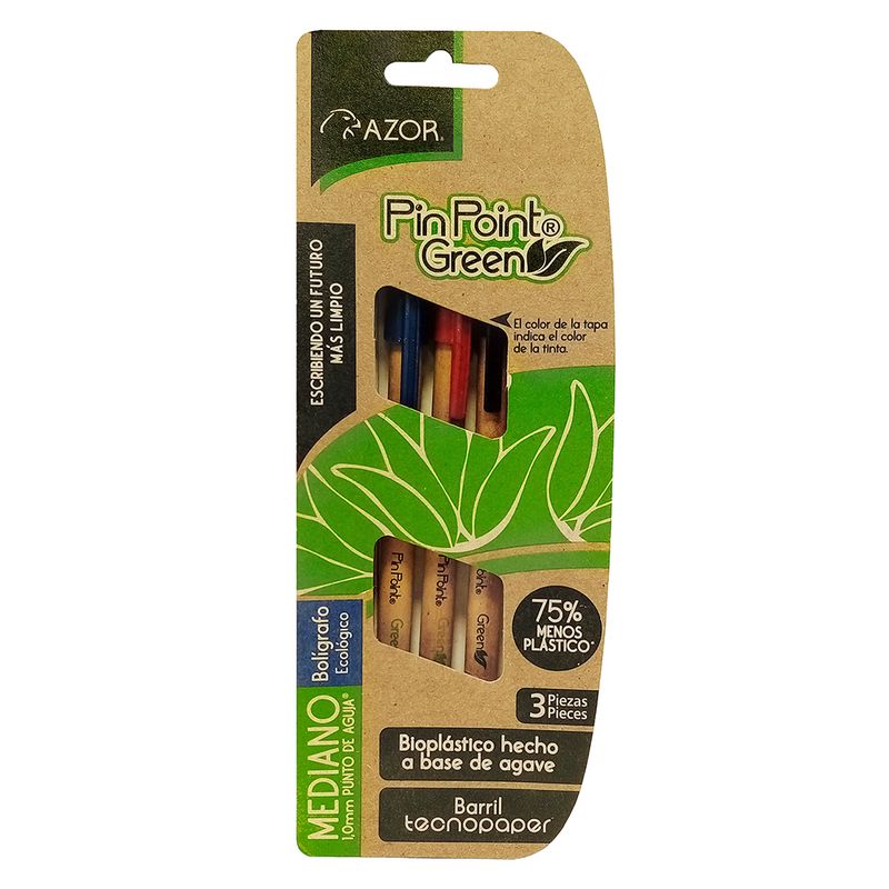 BOLIGRAFO-MEDIANO-PIN-POINT-GREEN-BLT-C-3-COLS-SURTIDOS