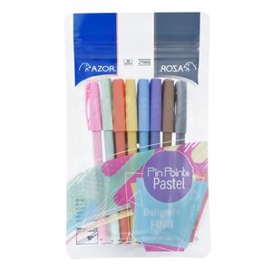 Boligrafo Fino Pastel 8Pzas Pin Point 301.6808P