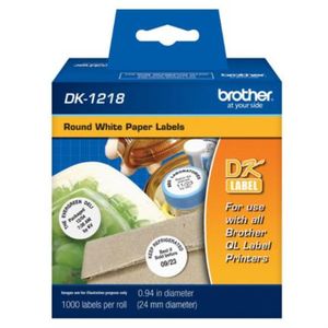 Etiquetas Brother Dk1218 Precortada Papel Blanco 24Mmx24Mm 1000 Etiquetas  Bocetiab009