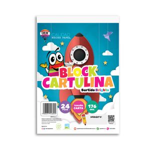 Block Cartulina Carta Colores Surtidos  C/24Hjs Brigths Surtido
