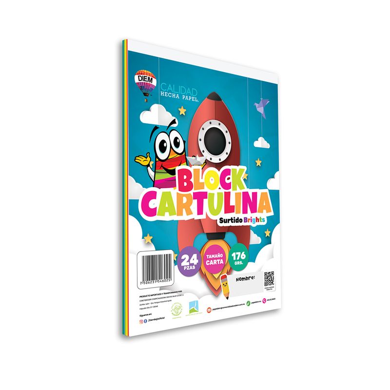 BLOCK CARTULINA CARTA COLORES SURTIDOS  C/24HJS