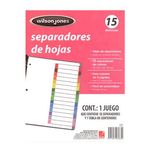 42535 - SEPARADOR ACCO TAB 15 DIV SIN NUMERACIÓN