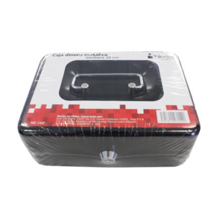 42770 - Caja Dinero Nextep Metálica Mediana 20cm Color Negro