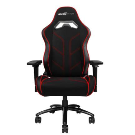 Silla-Game-Factor-CGC600-Tela-Reclinable-con-Descansa-Brazos-4D-Estrella-Metalica-Color-Rojo-Negro