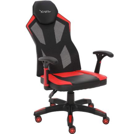 Silla-Gamer-Xzeal-XZ30-Malla-con-Vinil-Textil-Respaldo-con-150-Grados-de-Giro-Color-Rojo
