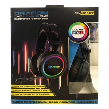 43012 - Audífonos Gamer Dragon XT Micrófono Iluminado RGB 3 5mm