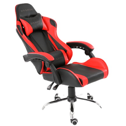 Silla Gamer Ergonómica Dragón XT Modelo Falkor Color Negro-Rojo