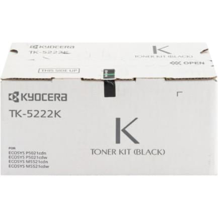 Tóner Kyocera TK-5222K 12K Páginas Compatible P5021cdn/P5021cdw/M5521cdn/M5521cdw Color Negro