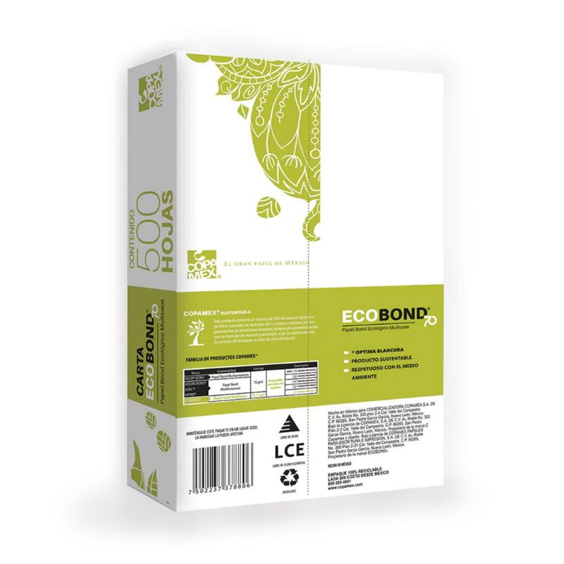 PAPEL ECOBOND CARTA BLANCO 37K C/500HJS