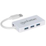 9708 - Hub Manhattan USB 3 0 con 3 Puertos/Adaptador Gigabit Ethernet