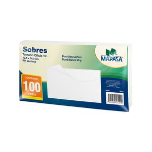 Sobre Oficio Blanco Sin Fondo 100 Pzas Ha0287
