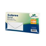 SOBRE SOCIAL BLANCO 150X225MM CON 100PZAS