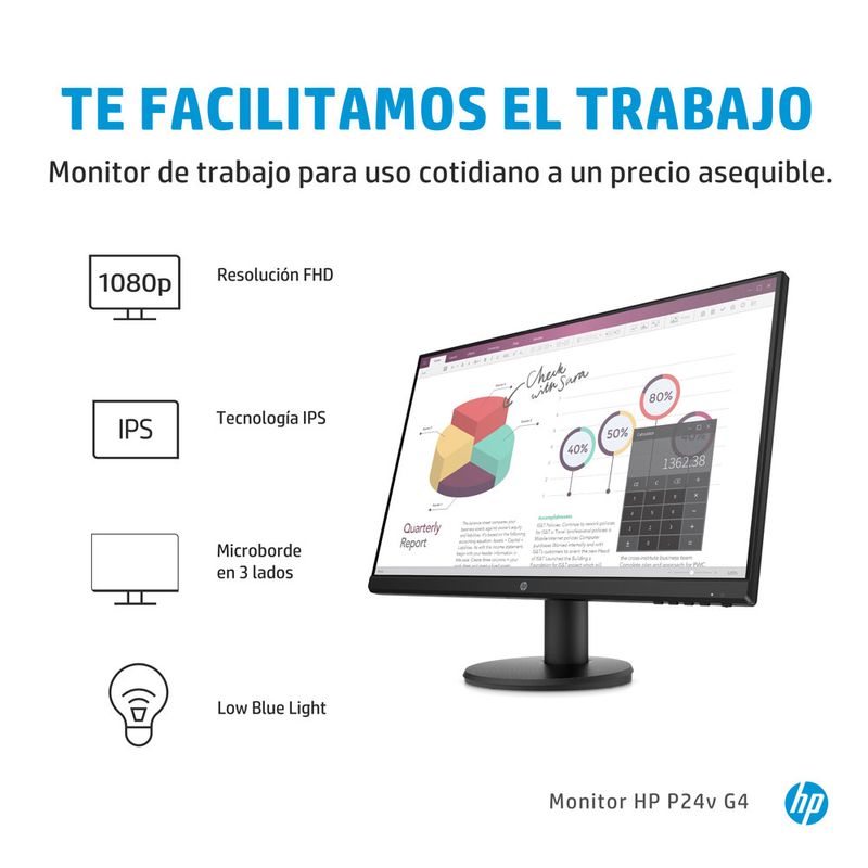 MONITOR LED 24" HP P24v G4 RESOLUCION 1920 X 1080