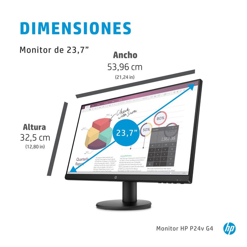 MONITOR LED 24" HP P24v G4 RESOLUCION 1920 X 1080