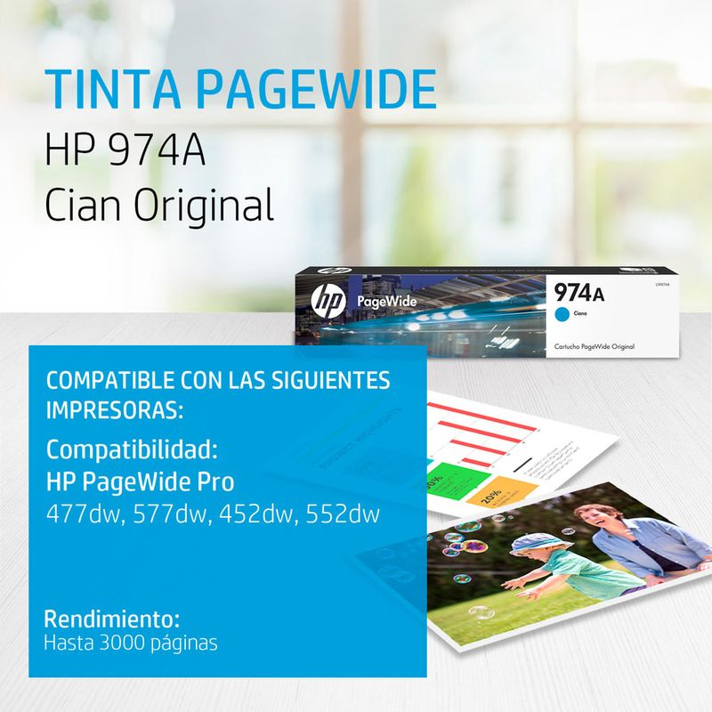 CARTUCHO DE TINTA HP 974 CYAN L0R87AL