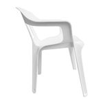 SILLA PLASTICA CON BRAZOS CLASICA BLANCA