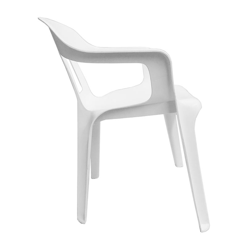 SILLA PLASTICA CON BRAZOS CLASICA BLANCA