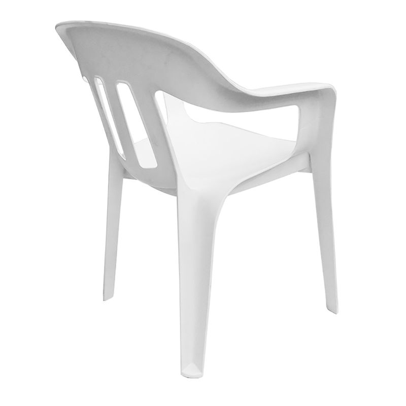 SILLA PLASTICA CON BRAZOS CLASICA BLANCA