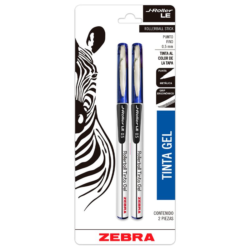 BOLIGRAFO FINO GEL AZUL BLT C/2 J-ROLLER LE ZEBRA