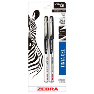 Boligrafo Fino Gel Negro Blt C/2J-Roller Le Zebra 8620-Le