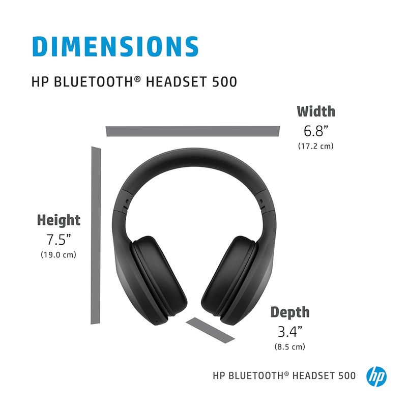 AUDIFONOS DIADEMA BLUETOOTH HP 500 NEGRO