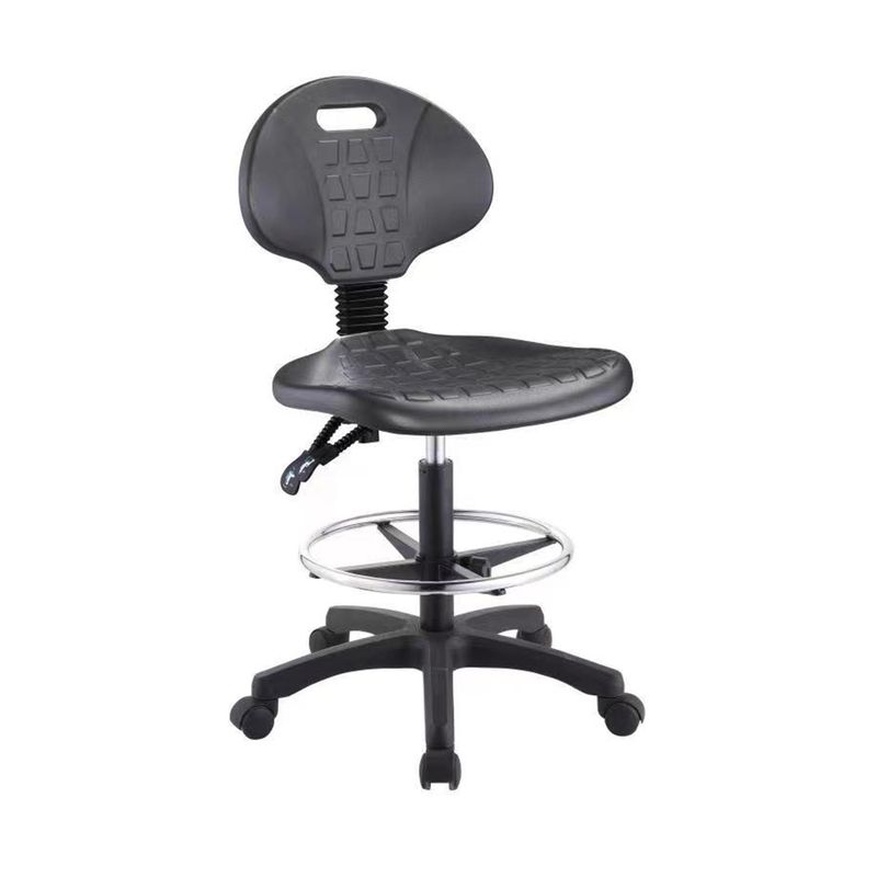 SILLA INDUSTRIAL SIN BRAZOS C/ARILLO ACERO INOXIDABLE CON RUEDAS