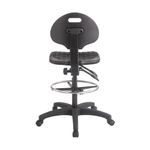 SILLA INDUSTRIAL SIN BRAZOS C/ARILLO ACERO INOXIDABLE CON RUEDAS
