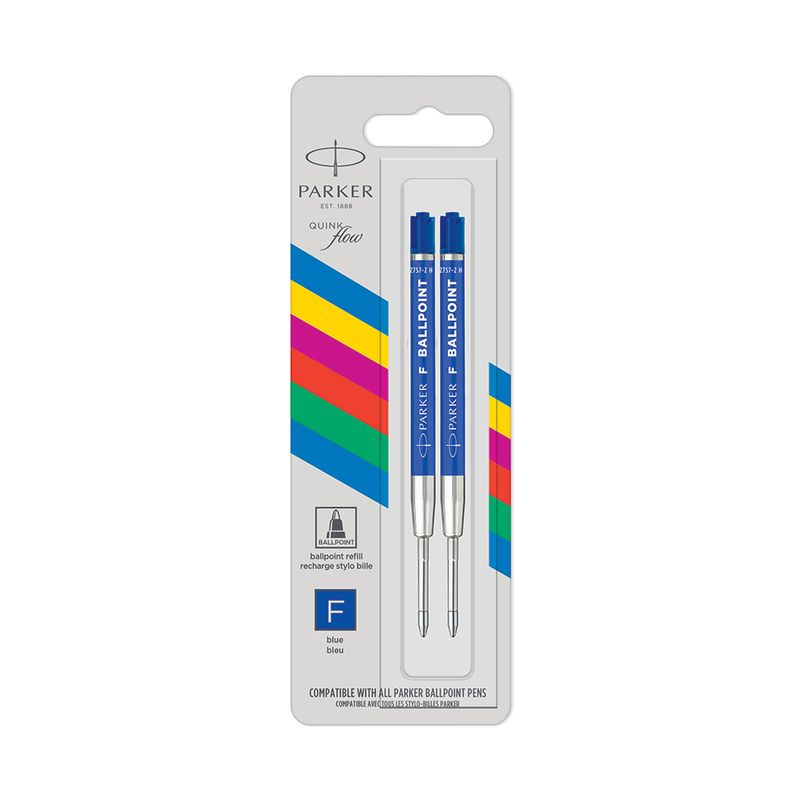 REPUESTO PARA BOLÍGRAFO PARKER TINTA AZUL PUNTA FINA 2PZAS