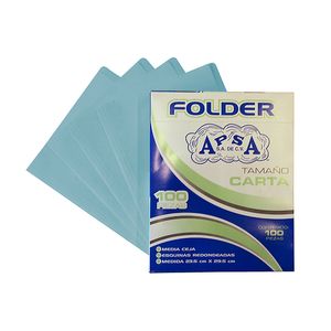 Folder Carta Azul Con 100Pzas L11