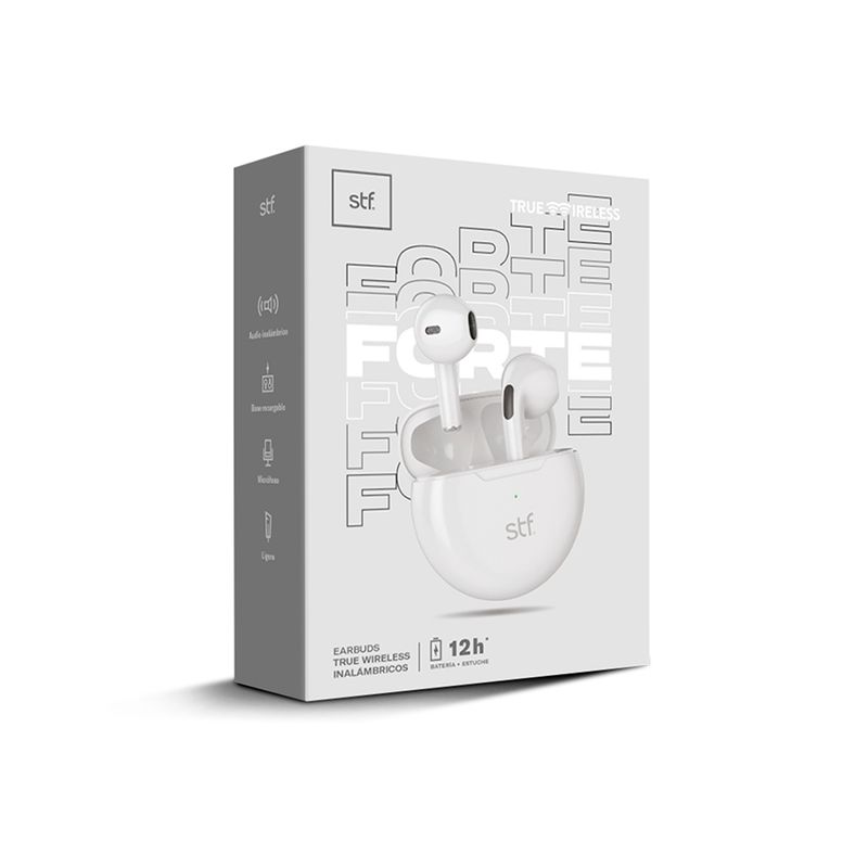 AUDIFONOS INALAMBRICOS BLUETOOTH TRUE WIRELESS FORTE GRIS CLARO