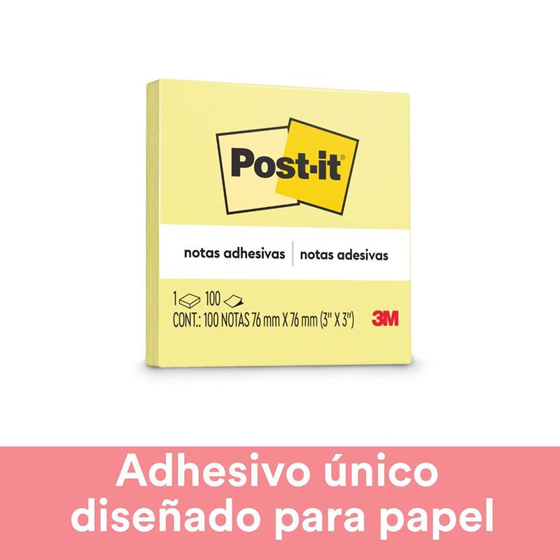 NOTAS ADHESIVAS 3x3 AMARILLO C/100H