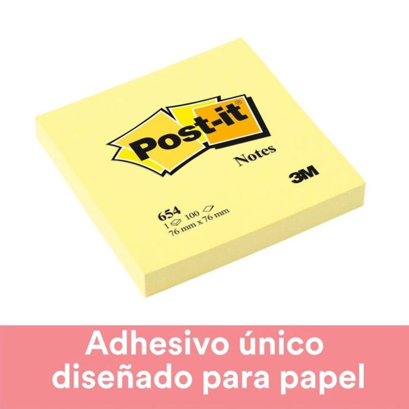 NOTAS ADHESIVAS 3x3 AMARILLO C/100HJS PQTE CON 12