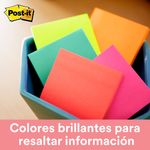 NOTAS ADHESIVAS 3x3 POP UP NEON C/100H PAQUETE CON 6