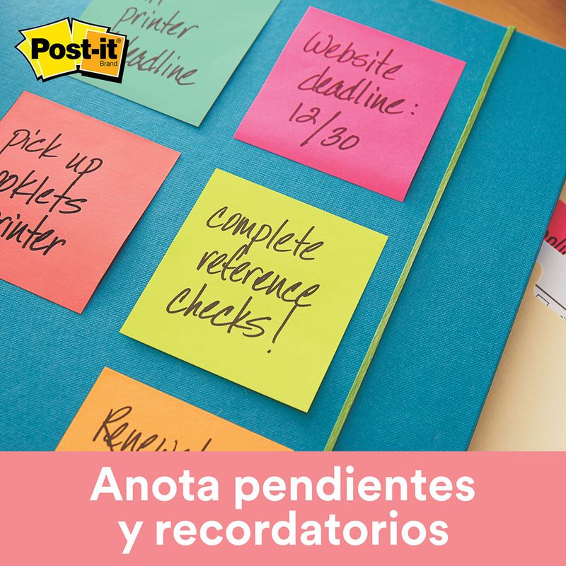 NOTAS ADHESIVAS 3x3 POP UP NEON C/100H PAQUETE CON 6