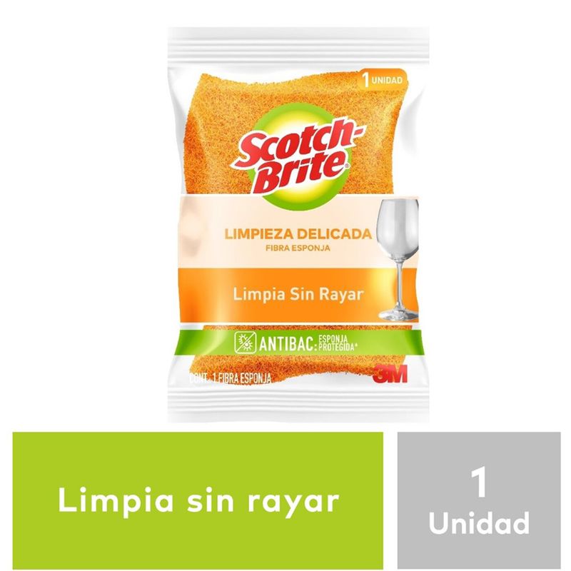 FIBRA ESPONJA COCINA CERO RAYAS NARANJA CHICA